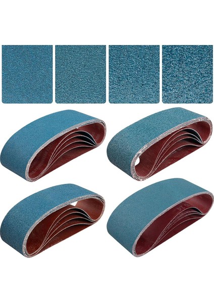 3X21 Inç Bant Zımpara Zımpara Bantları Kiti 20 Adet (Her Birinden 5 Adet 40/60/80/120 Grit), Zirkonyum Bant Zımpara Kağıdı Zımpara Bantları (Yurt Dışından)