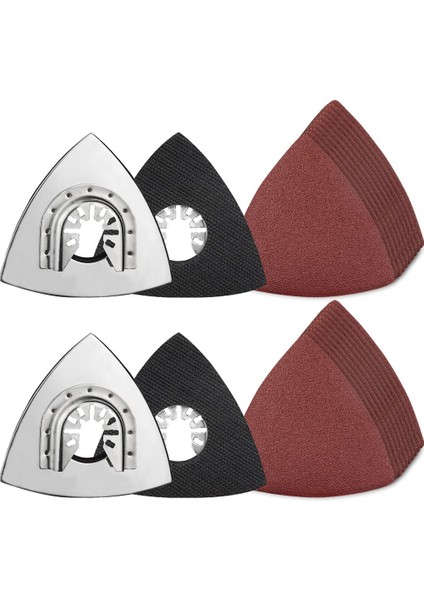 Salınımlı Alet Zımpara Pedi, 4'lü Paket 3-1/8 Inç Üçgen Yedek Cırt Cırt Paslanmaz Çelik Arka Panel Zımpara Pedi A (Yurt Dışından)