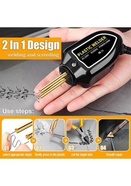 Plastik Kaynak Makinesi Tampon Tamir Takımı Kaynak Çantası ile Onarım Kaynak Aleti 200 Adet Kaynakçı Zımbaları Ab Fişi (Yurt Dışından) indirimleri