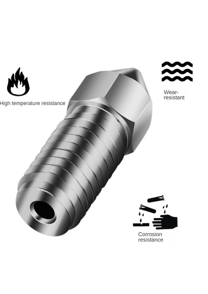 Adet 3D Yazıcı Parçaları Ekstruder Baskı Kafası Aşınmaya Dayanıklı Metal Püskürtücü Paslanmaz Çelik Meme Ankermake Geçerli (Yurt Dışından) modelleri