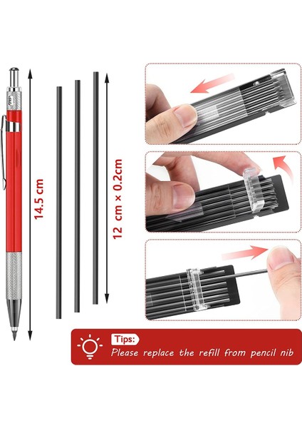 Çizgi Kaynakçı Kalemi, Kaynak, Imalat, Ağaç Işleme Dahili Kalemtıraşlı Mekanik Metal Işaretleyici Gümüş Kalem (Yurt Dışından) modelleri