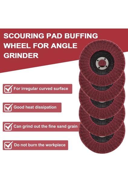5 Adet 4 Inç Naylon Fiber Flap Disk Parlatma Taşlama Taşı, Açı Öğütücü Ovma Pedi Parlatma Tekerleği (Yurt Dışından)