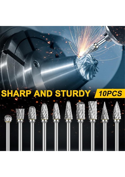 Karbür Freze Seti Dremel Döner 1/8 Inç Şaft 10 Adet Kalıp Taşlama Makinesi Döner Alet Raspa Uçları Aksesuarları ile Uyumlu (Yurt Dışından) fırsatları