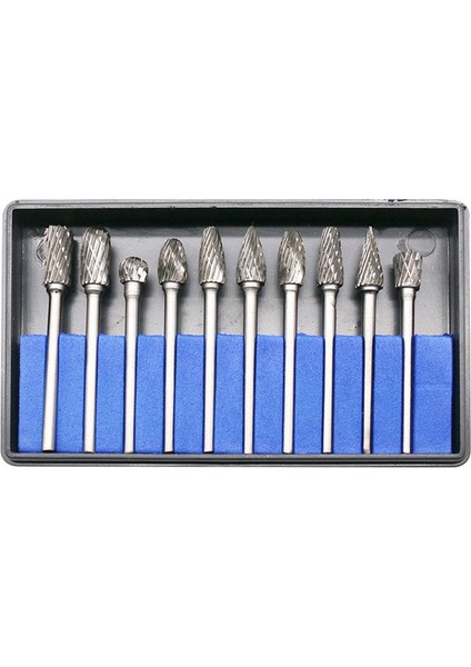 10 Adet Karbür Dosya Seti 3x6 Çift Taneli Tungsten Çelik Taşlama Kafası Elektrikli Taşlama Aksesuarları (Yurt Dışından)