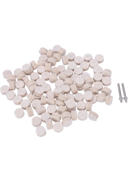 100 Adet Yün Keçe Parlatma Parlatma Yuvarlak Tekerlek Aracı + Dremel Rotary 2 Sap (Yurt Dışından)