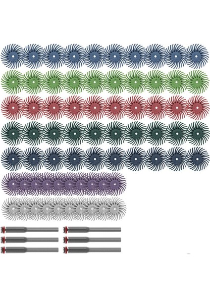 76 Adet Radyal Kıl Disk Takımı Aşındırıcı Fırça 1/8 Inç 3/2.35MM Döner Alet Aksesuarları Detay Parlatma Tekerleği (Yurt Dışından)