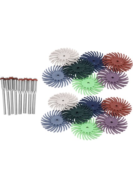 64 Adet 1 Inç Radyal Kıl Disk Kiti Aşındırıcı Fırça 3 ve 2.35MM Shank Detay Parlatma Tekerleği Döner Alet Aksesuarları (Yurt Dışından)