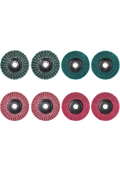 Adet 4 Inç Kırmızı ve Yeşil Naylon Fiber Flap Disk Seti Çeşitli Zımpara Taşlama Parlatma Taşları Açılı Taşlama (Yurt Dışından)