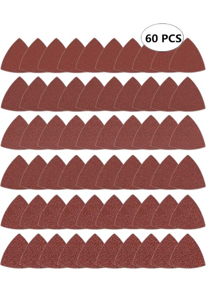 60 Adet Üçgen Kanca ve Döngü Üçgen Zımpara Kağıdı, Fit 3-1/8 Inç Salınımlı Çok Amaçlı Zımpara Pedi, Çeşitli 40 60 80 100 120 240 Grit (Yurt Dışından)