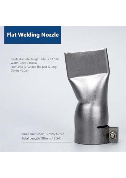 40MM Düz Geniş Ağızlı Kaynak Nozulu Sıcak Hava Tabancaları Kolay Değiştirilebilir Paslanmaz Çelik Kaynak Nozulu (Yurt Dışından)