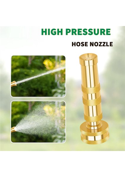 Pirinç Hortum Başlığı - Yüksek Basınçlı Jet Başlıkları 2'li Paket, Bahçe Hortumları Ağır Hizmet Tipi Püskürtücü, Veranda, Çim Ayarlanabilir (Yurt Dışından) modelleri