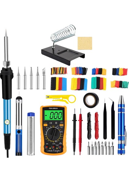 Havya Kiti, 60W/110V Ayarlanabilir Sıcaklık Havya ile Dijital Multimetre Standı Lehimleme Ipuçları Abd Tak (Yurt Dışından)