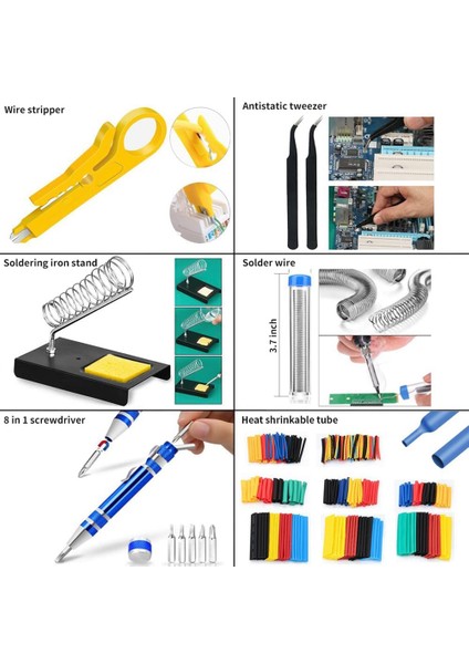 Havya Kiti, 60W/110V Ayarlanabilir Sıcaklık Havya ile Dijital Multimetre Standı Lehimleme Ipuçları Abd Tak (Yurt Dışından) fiyatları