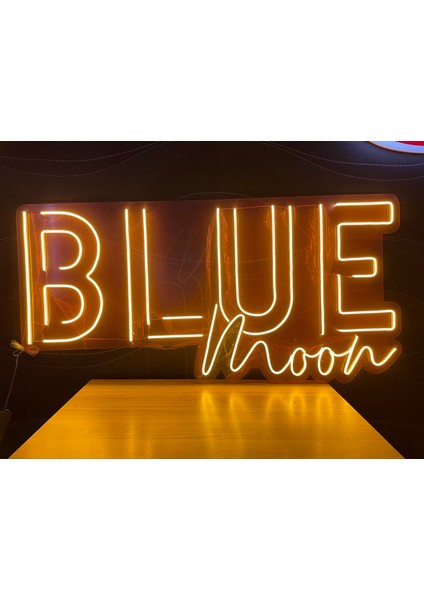 Neon LED Dekoratif Aydınlatma -Blue Moon, 50X25CM- fiyatları