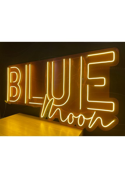 Neon LED Dekoratif Aydınlatma -Blue Moon, 50X25CM- fırsatları