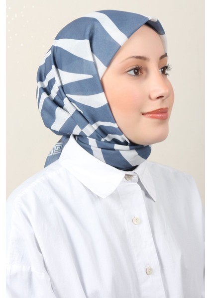 Lux Soft Pamuklu Eşarp 4040-210 Indigo