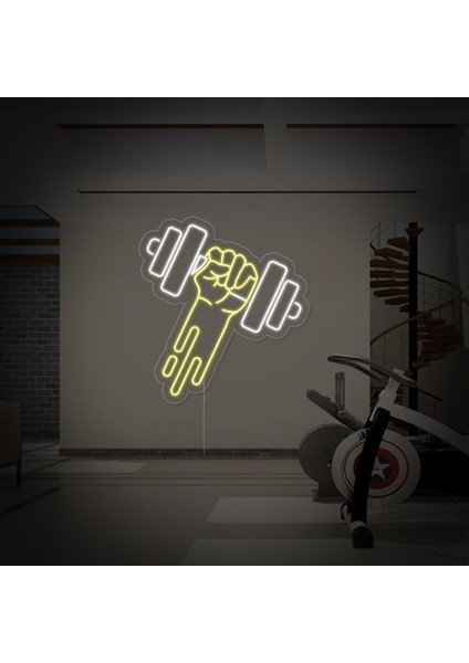 Neon LED Dekoratif Aydınlatma -Fitness, Spor 60X60CM-