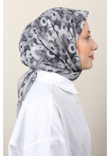 Lux Soft Pamuklu Eşarp 4040-244 Gri