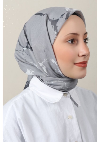 Lux Soft Pamuklu Eşarp 4040-172 Gümüş-Küf Yeşili fiyatları