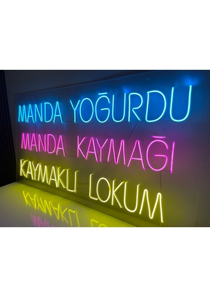 Neon LED Dekoratif Aydınlatma -Manda Yoğurdu,manda Kaymağı,kaymaklı Lokum, 130X70CM- fiyatları