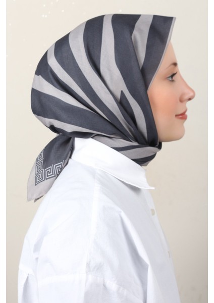 Lux Soft Pamuklu Eşarp 4040-203 Füme