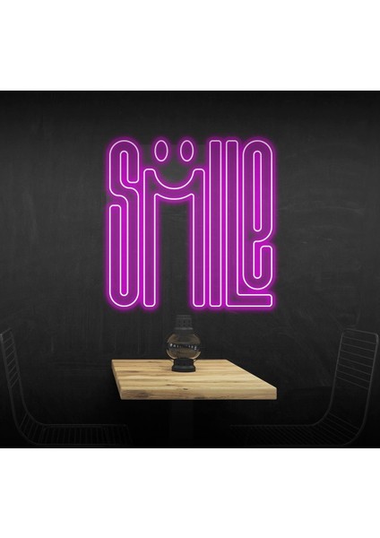Neon LED Dekoratif Aydınlatma -Smile, 50X50CM-