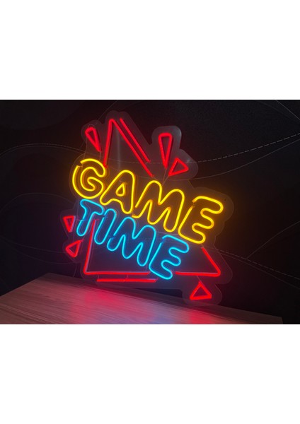Neon LED Dekoratif Aydınlatma -Game Time, 60X60CM- modelleri