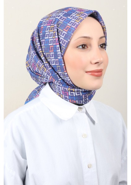 Lux Soft Pamuklu Eşarp 4040-225 Saks
