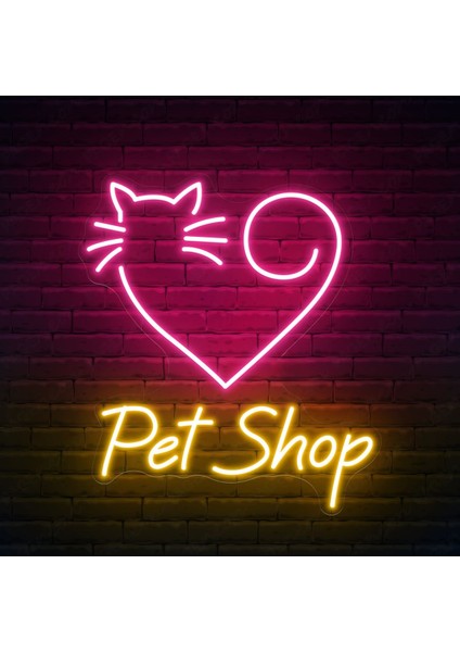 Neon LED Dekoratif Aydınlatma -Pet Shop, 40X55CM-