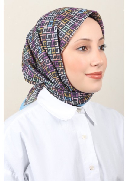 Lux Soft Pamuklu Eşarp 4040-226 Mavi