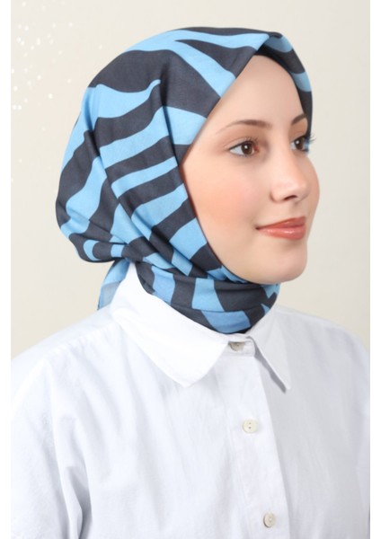 Lux Soft Pamuklu Eşarp 4040-212 Açık Mavi