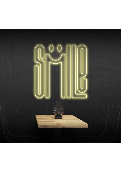 Neon LED Dekoratif Aydınlatma -Smile, 50X50CM-