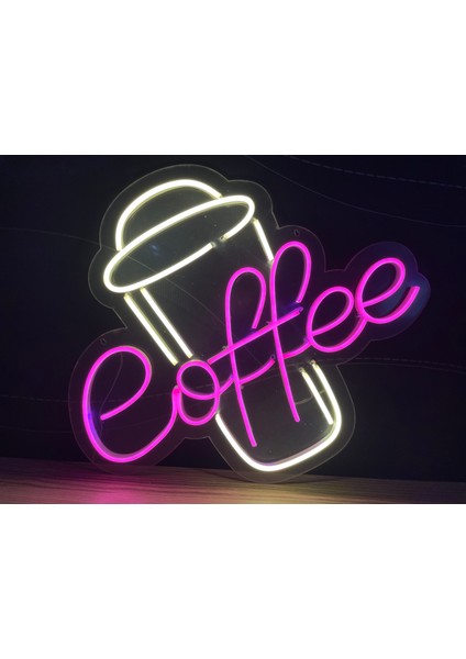 Neon LED Dekoratif Aydınlatma -Coffee, 50X45CM-