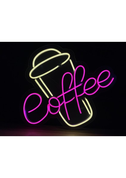 Neon LED Dekoratif Aydınlatma -Coffee, 50X45CM-