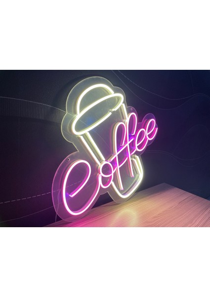 Neon LED Dekoratif Aydınlatma -Coffee, 50X45CM-