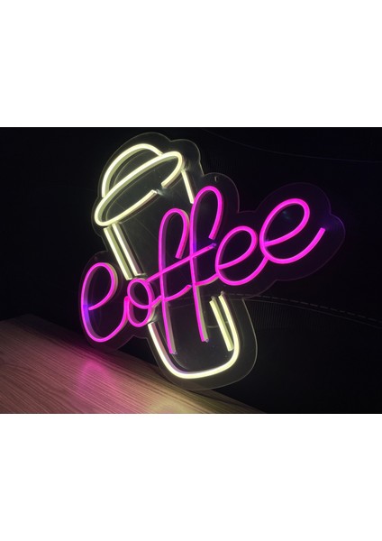 Neon LED Dekoratif Aydınlatma -Coffee, 50X45CM-