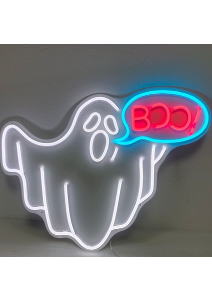 Neon LED Dekoratif Aydınlatma -Hayalet, Boo, 50X35CM-