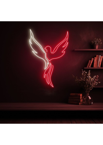 Neon LED Dekoratif Aydınlatma -Anka Kuşu, Phoenix, 30X45CM-