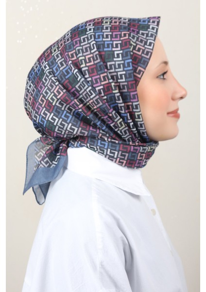 Lux Soft Pamuklu Eşarp 4040-231 Mavi