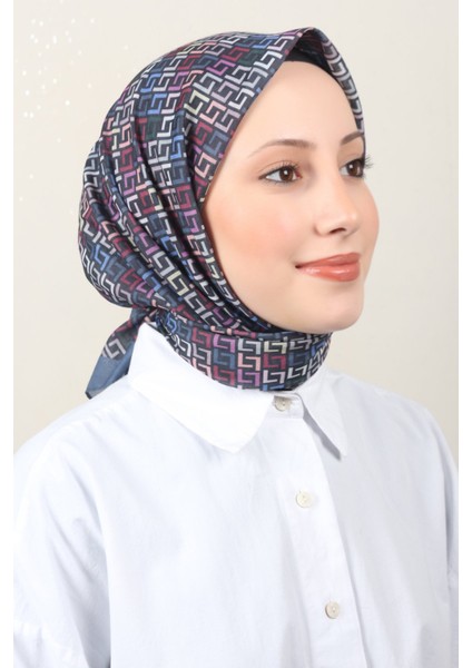 Lux Soft Pamuklu Eşarp 4040-231 Mavi