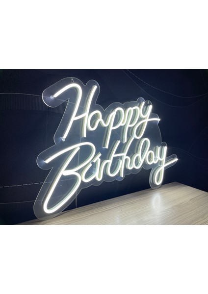 Neon LED Dekoratif Aydınlatma -Happy Brithday, 60X45CM- modelleri