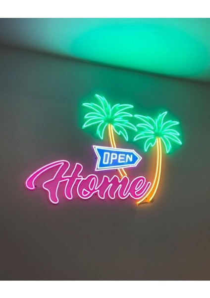 Neon LED Dekoratif Aydınlatma -Open Home, 60X40CM-
