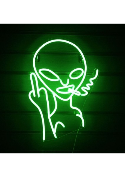 Neon LED Dekoratif Aydınlatma -Uzaylı, Alien, 30X40CM- fiyatları