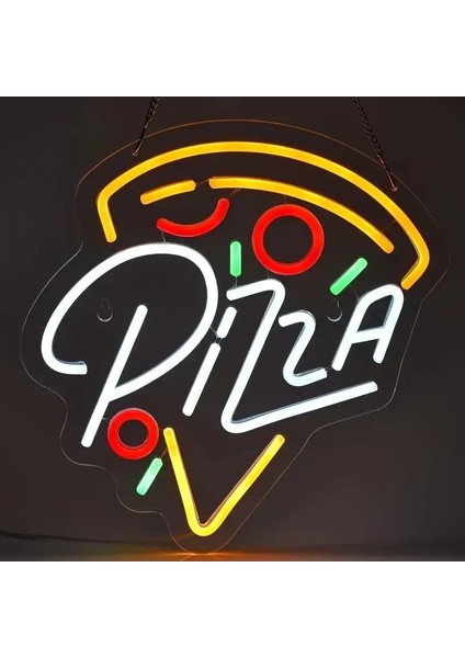 Neon LED Dekoratif Aydınlatma -Pizza, 50X50CM-