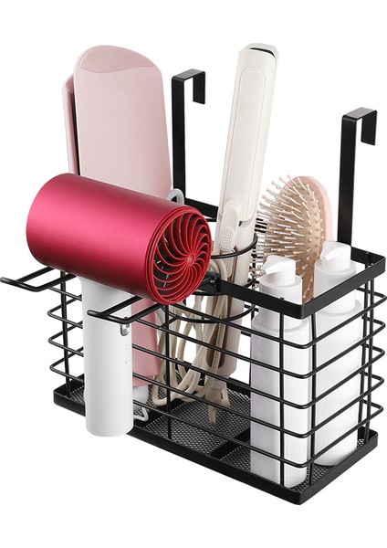Paslanmaz Çelik Asılı Banyo Rafı, Saç Kurutma Makinesi, Dispenser, Siyah (Yurt Dışından)