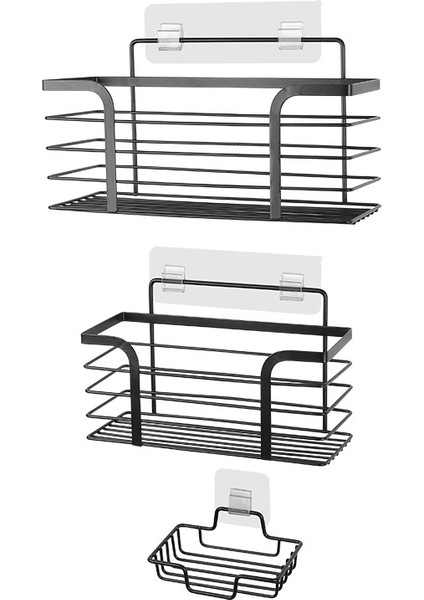 Düzenleyici Şampuanlık Sabunluk 3'li Set Askılı Duş Rafı Organizer (Yurt Dışından) fiyatları