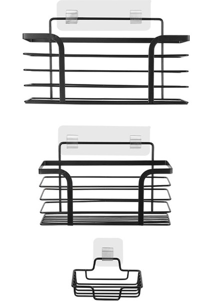 Düzenleyici Şampuanlık Sabunluk 3'li Set Askılı Duş Rafı Organizer (Yurt Dışından) modelleri