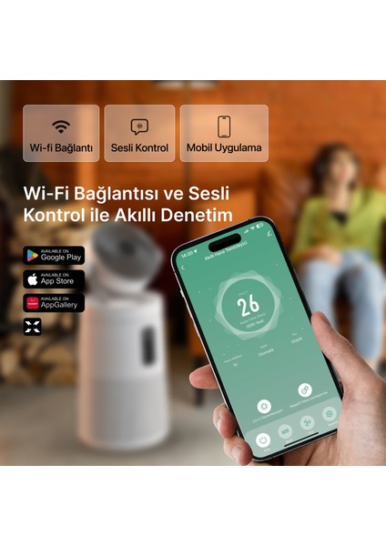 Akıllı Fanlı Hava Temizleyici Aromaterapi Özellikli Air Purifier HEPA13 Filtreli Sessiz Hava Temizleme Cihazı X7422