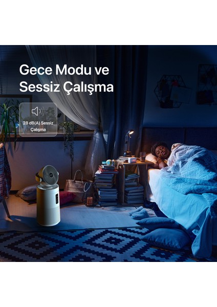 Akıllı Fanlı Hava Temizleyici Aromaterapi Özellikli Air Purifier HEPA13 Filtreli Sessiz Hava Temizleme Cihazı X7422