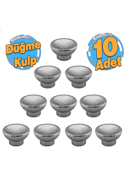 10 Adet Alegro Düğme Krom Mobilya Mutfak Dolap Dolabı Çekmece Kulbu Plastik Altın Tek Vida Gümüş Kulp